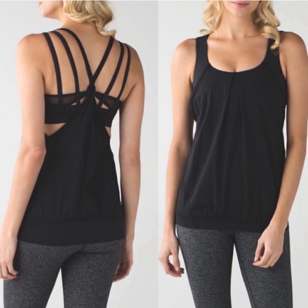 Lululemon Nouveau Limits Tank Sports Bra Duo Black